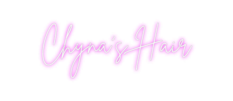 Enseigne au néon rétro-éclairée personnalisée Éditeur en ligne Chyna's Hair