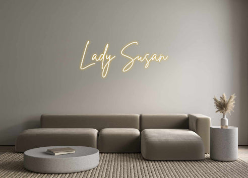 Editora on-line de letreiro de néon retroiluminado personalizado, Lady Susan