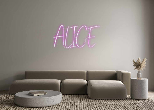 Editor on-line de letreiro de néon retroiluminado personalizado ALICE