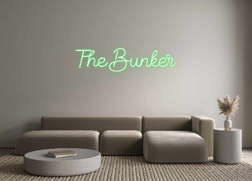 Enseigne au néon rétro-éclairée personnalisée Éditeur en ligne The Bunker