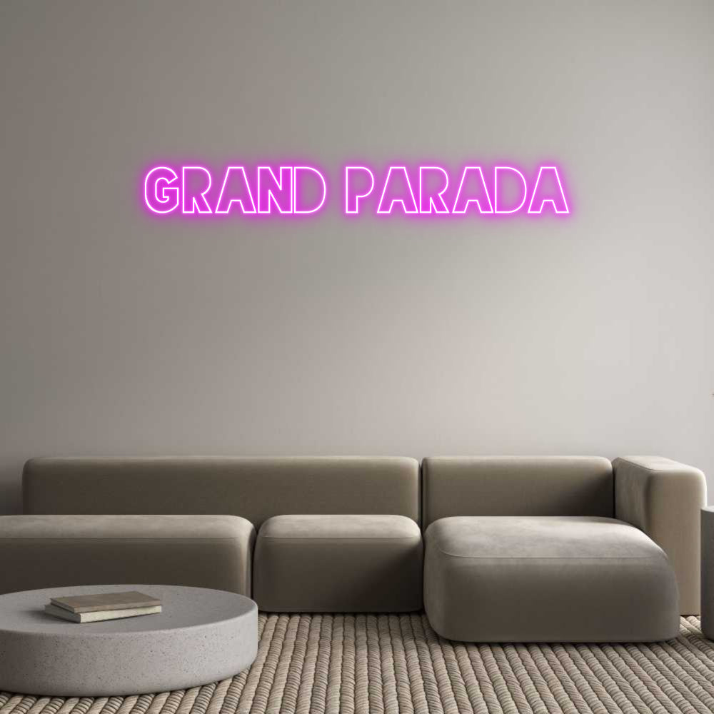 Editor on-line de letreiro de néon retroiluminado personalizado Grand Parada