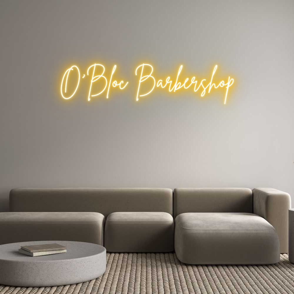 Custom Backlit Neon Sign Online Editor O'Bloc Barber...