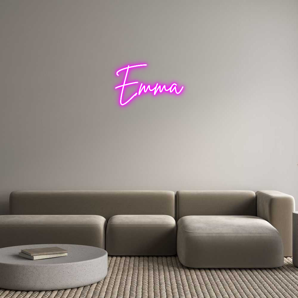 Editora on-line de letreiro de néon retroiluminado personalizado Emma