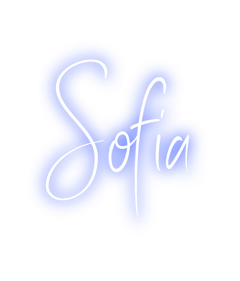 Editor on-line de letreiro de néon retroiluminado personalizado Sofia