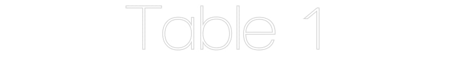 Custom Neon Sign Online Editor Tabell 1