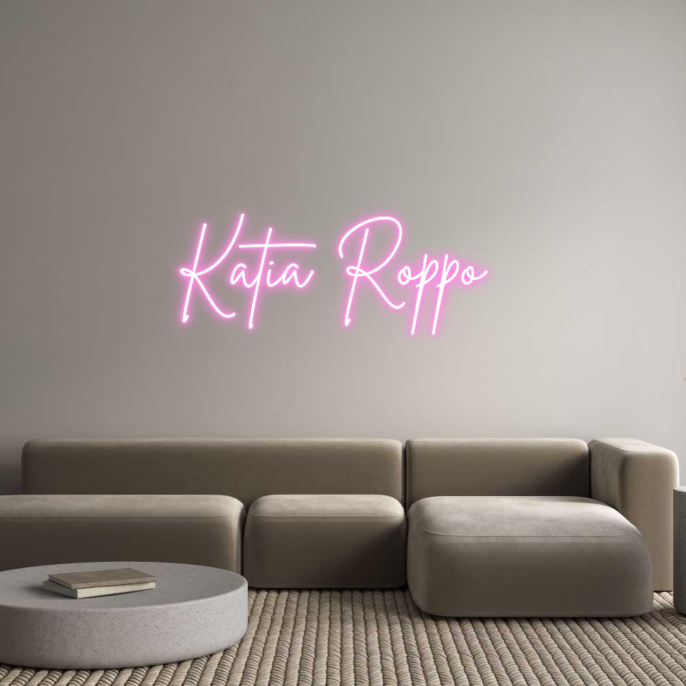 Editora on-line de letreiro de néon personalizado Katia Roppo