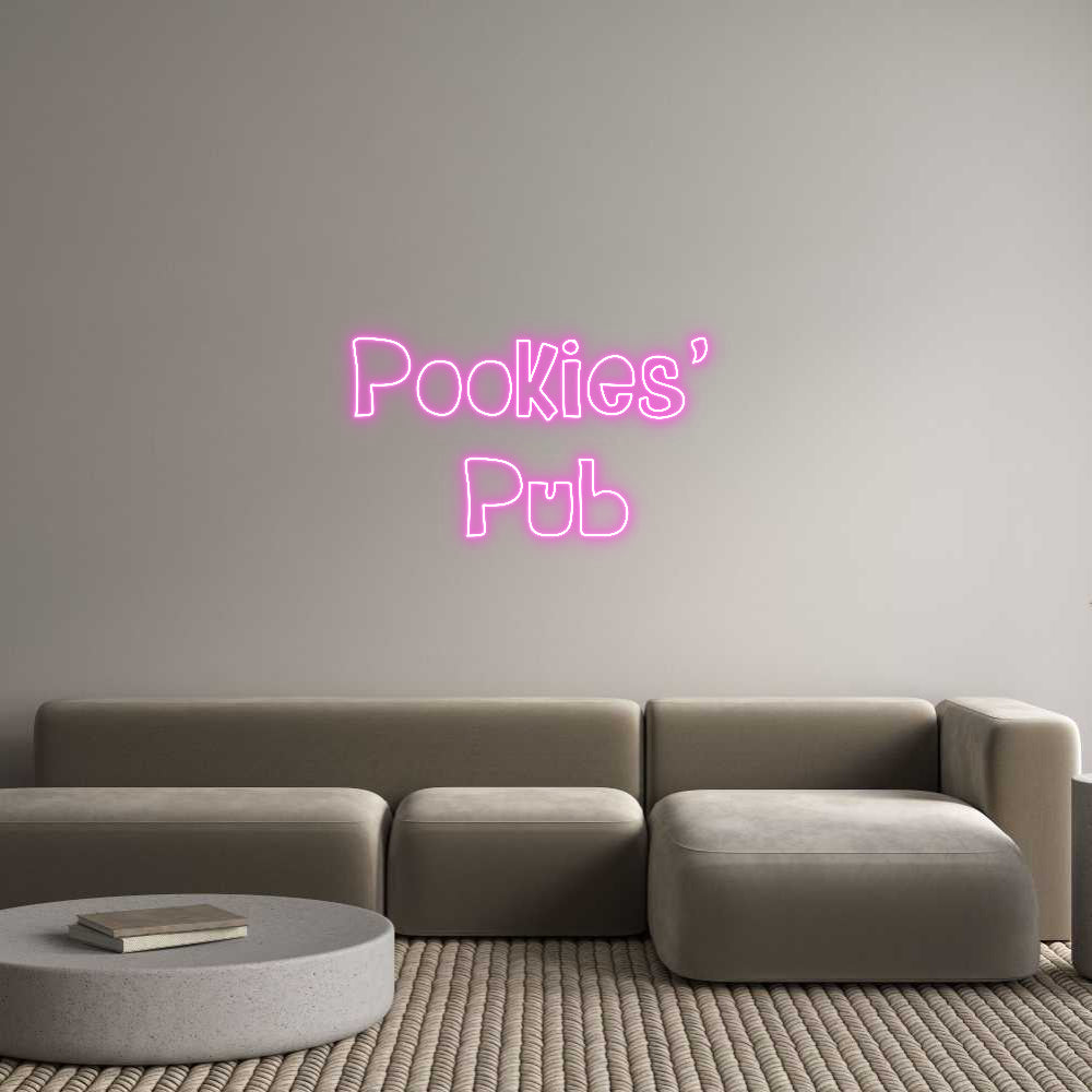 Editor en línea de letreros de neón personalizados Pookies' 
pub