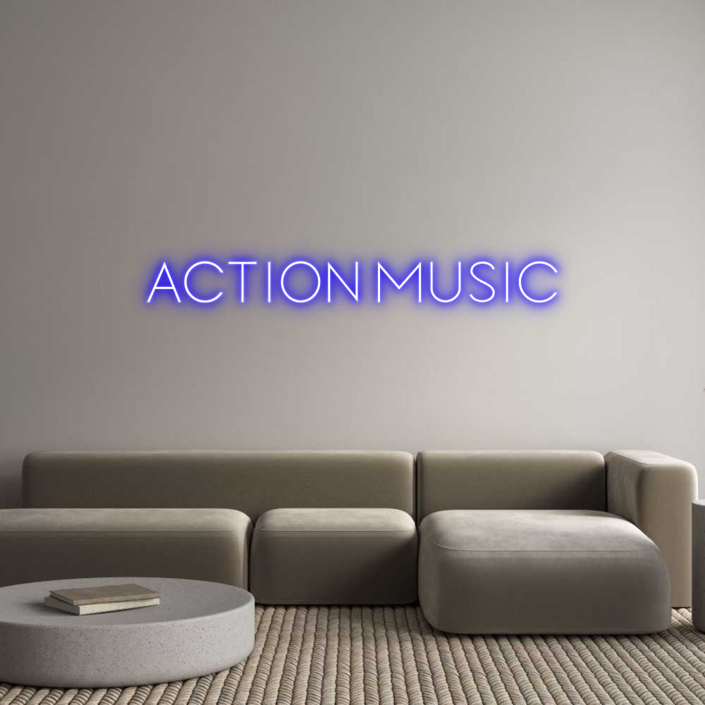 Custom Neon Sign Online Editor Action Music