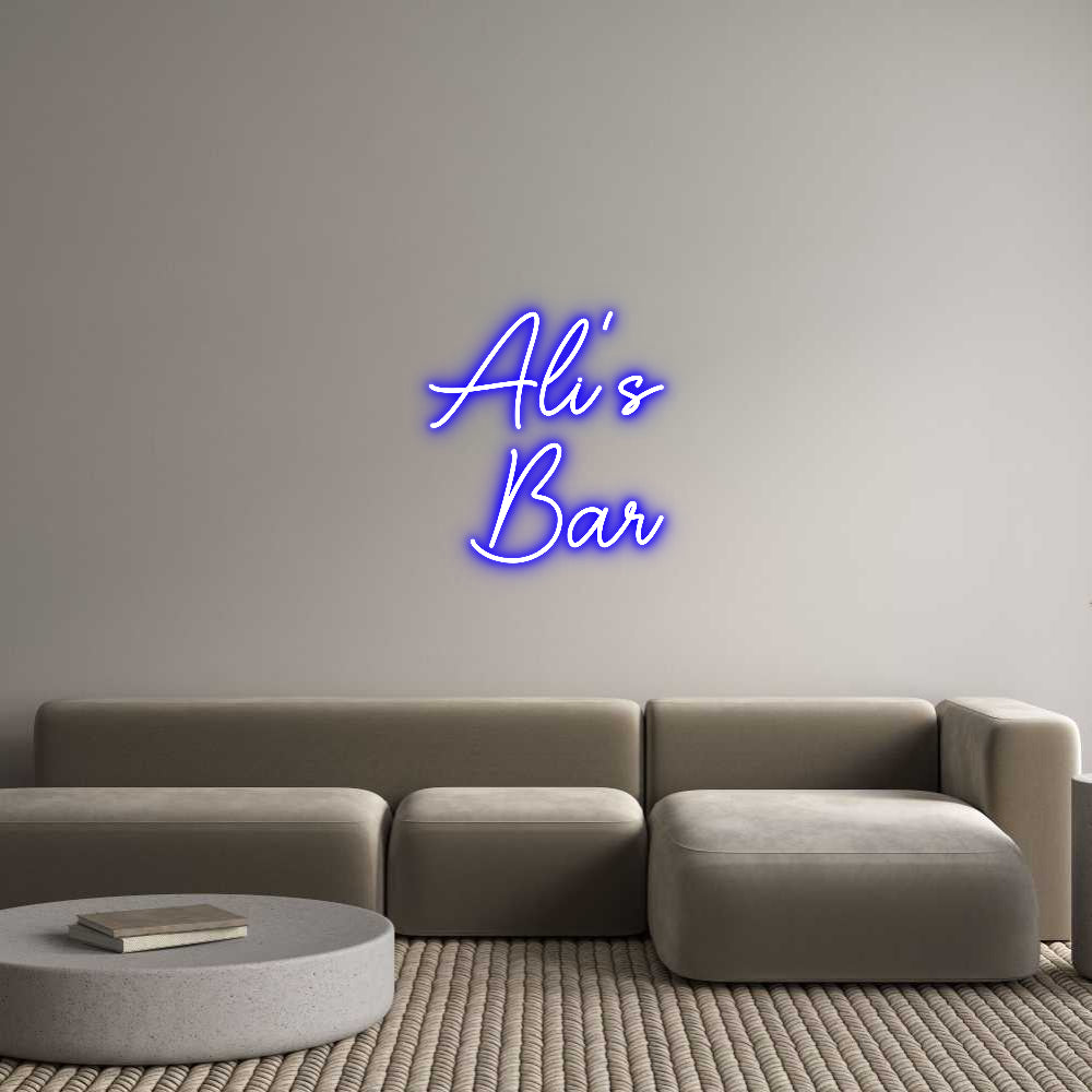 Editor online di insegne al neon personalizzate Ali's
Sbarra