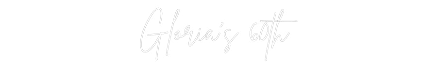 60º aniversário da editora on-line de letreiro de néon personalizado Gloria