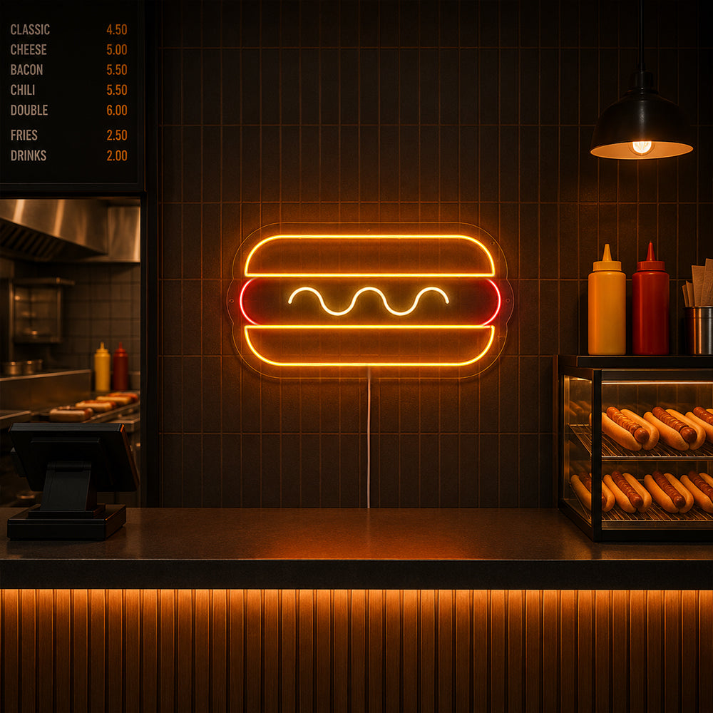 Hot dog Led Neon Sign - Made a London Food Restaurants Neon Signs