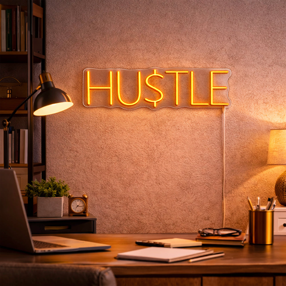 Hustle LED Neon Sign - Made in London Inspirational Neon Signs