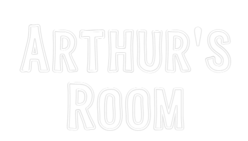 Tilpasset neonskilt på nettredaktør Arthurs 
Ro...