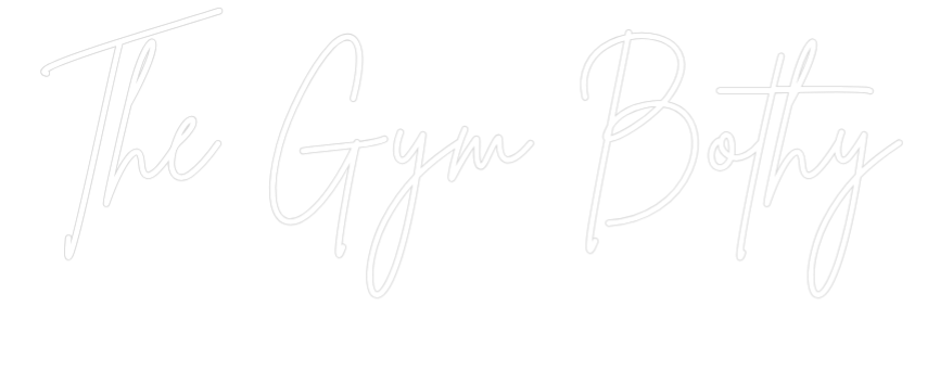 Tilpasset neonskilt på nettredigering i The Gym Bothy