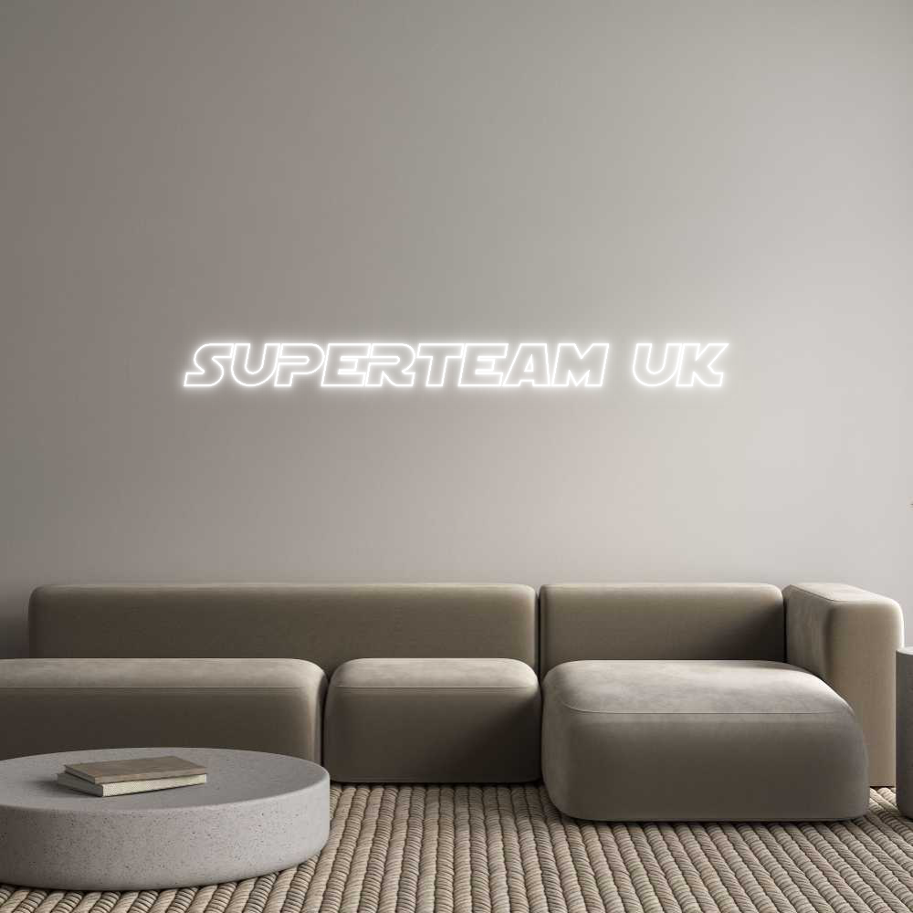 Mukautettu neonkylttiverkkoeditori SUPERTEAM UK