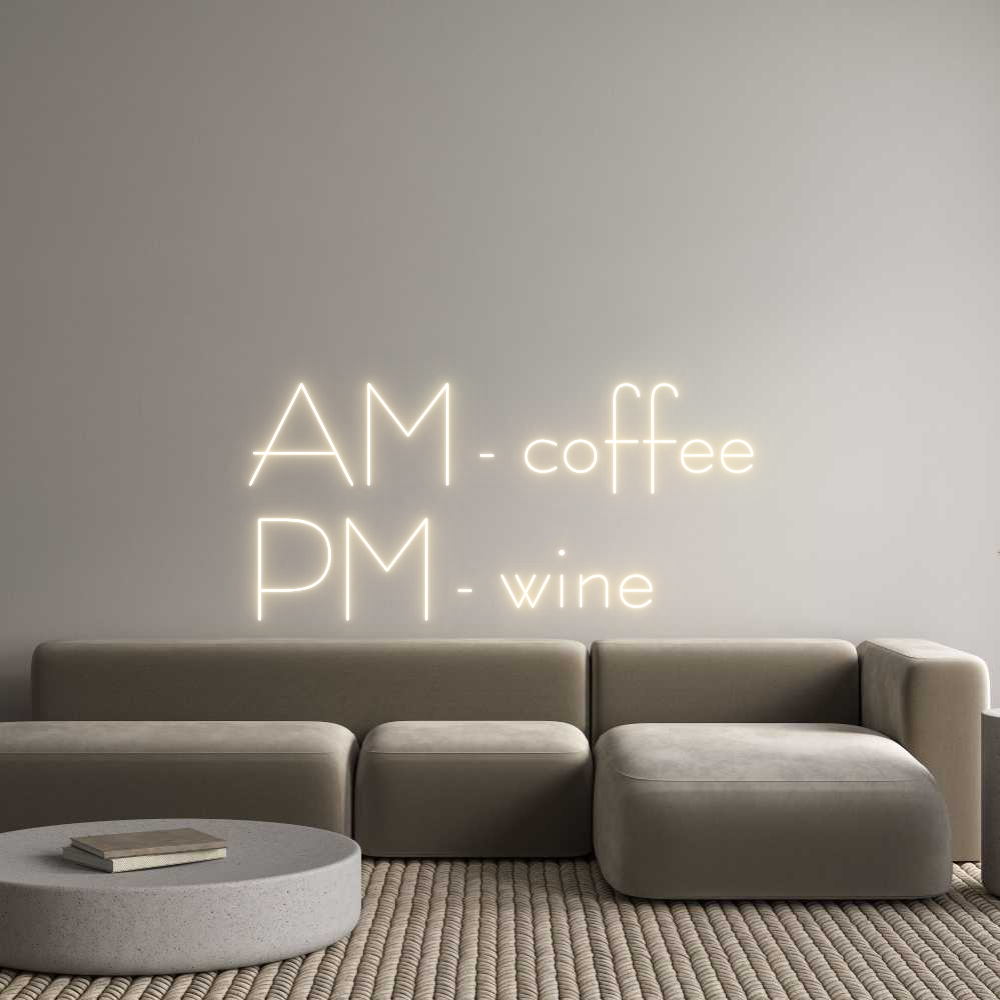 Anpassad neonskylt online-redigerare AM - kaffe
...