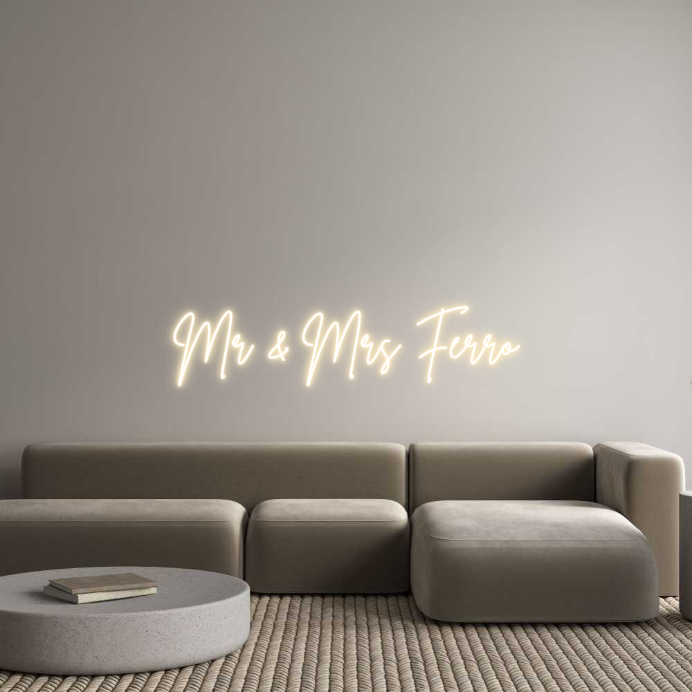 Custom Neon Sign Online Editor Mr & Mrs Ferro
