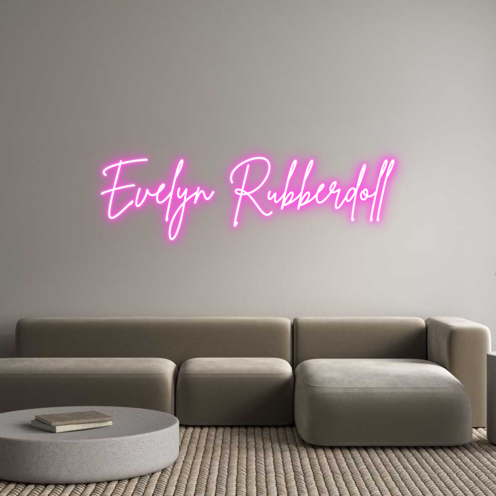 Custom Neon Sign Online Editor Evelyn Rubber...