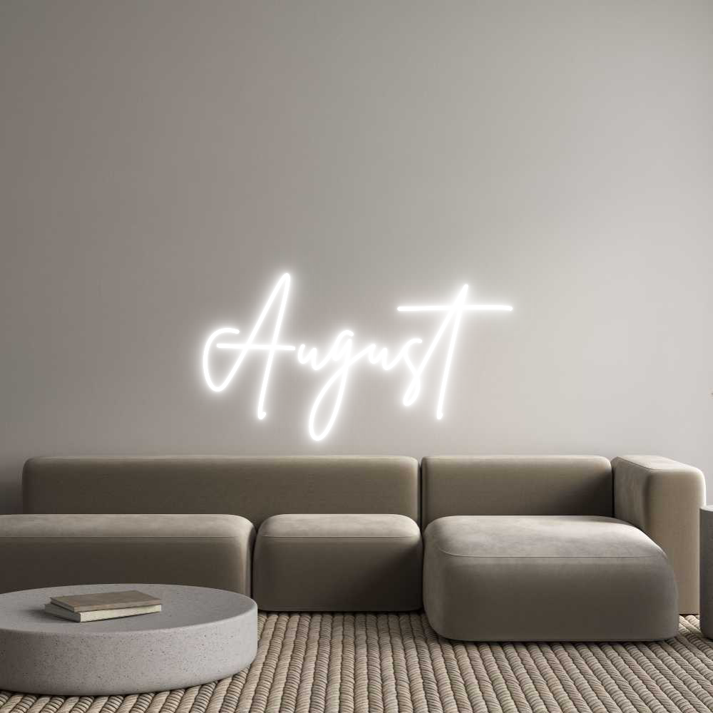Tilpasset neonskilt på nettredigering i august