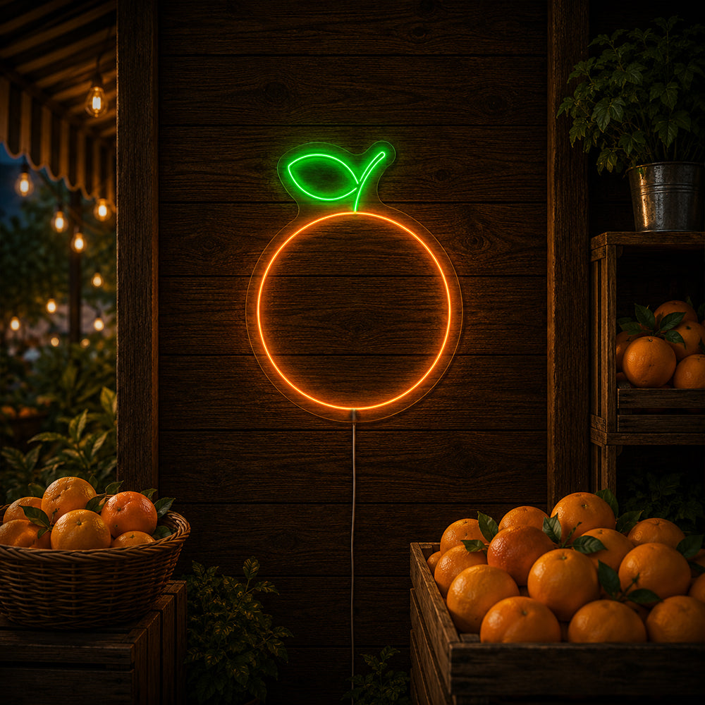 Señal de neón LED de naranja simple - Made in London Food Restaurants Neon Signs