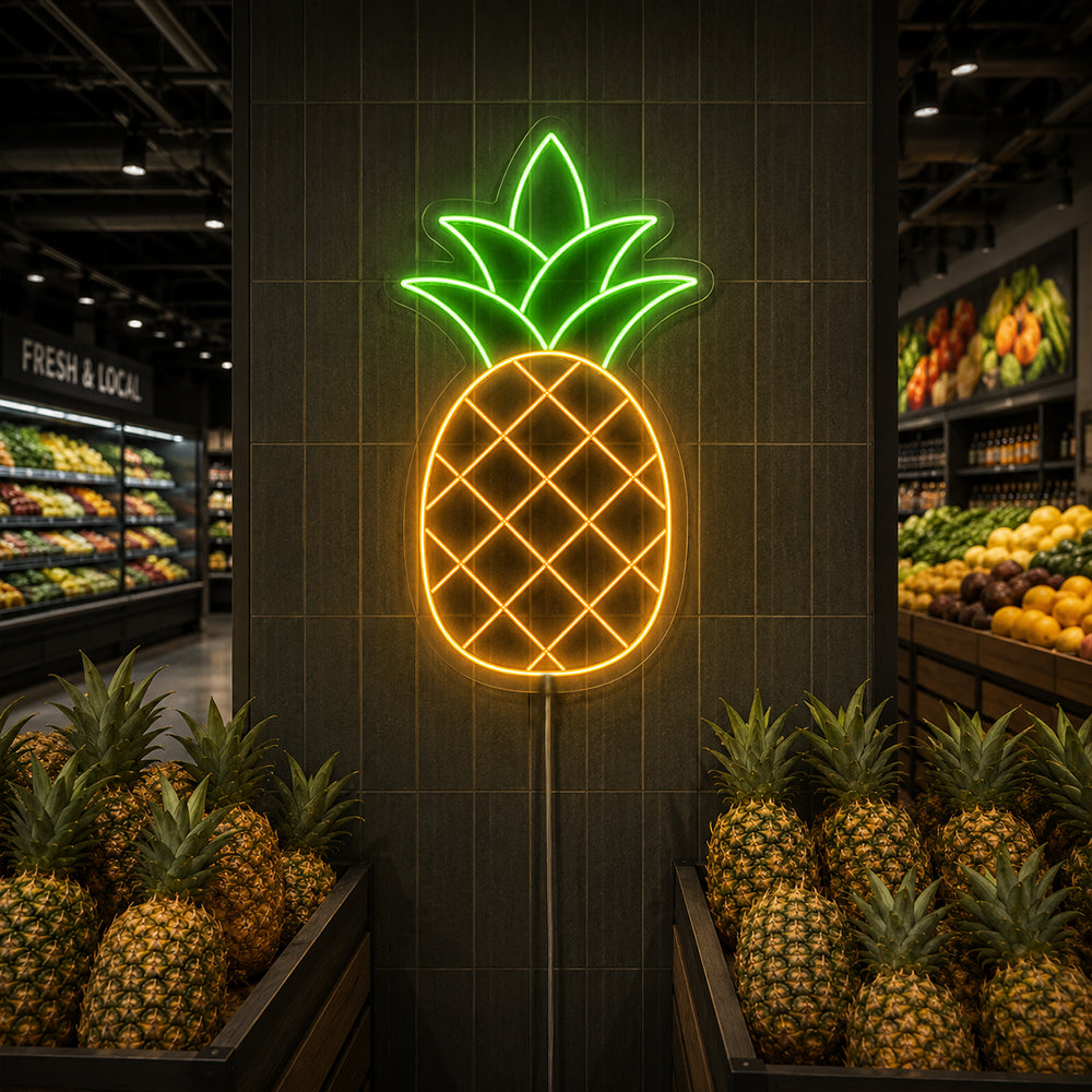 Ananas ledde neonskylt - Made in London matrestauranger neonskyltar