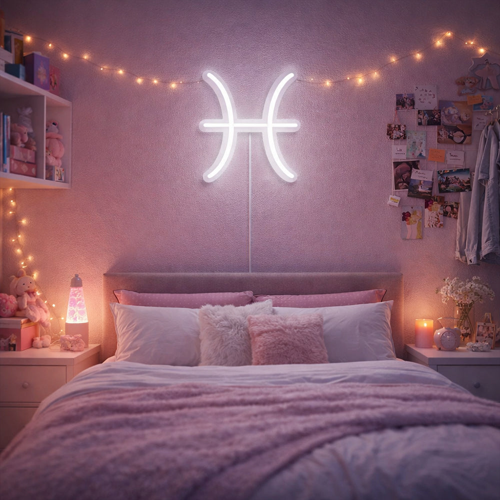 Fiskene ledet neonskilt - laget i London Zodiac Neon Signs