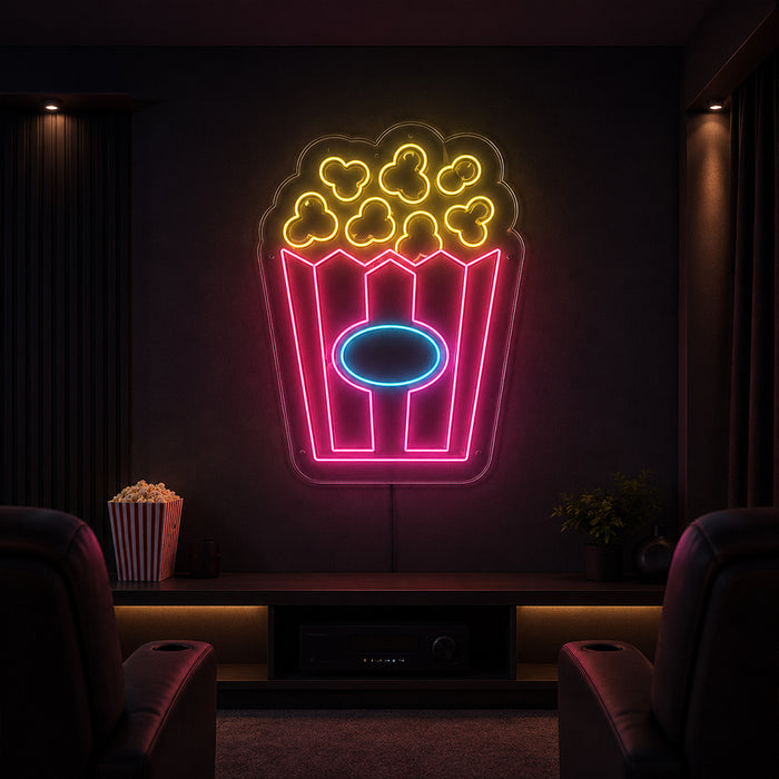 Popcorn LED Neon Sign - Made in London Food Restaurants Neon Signs