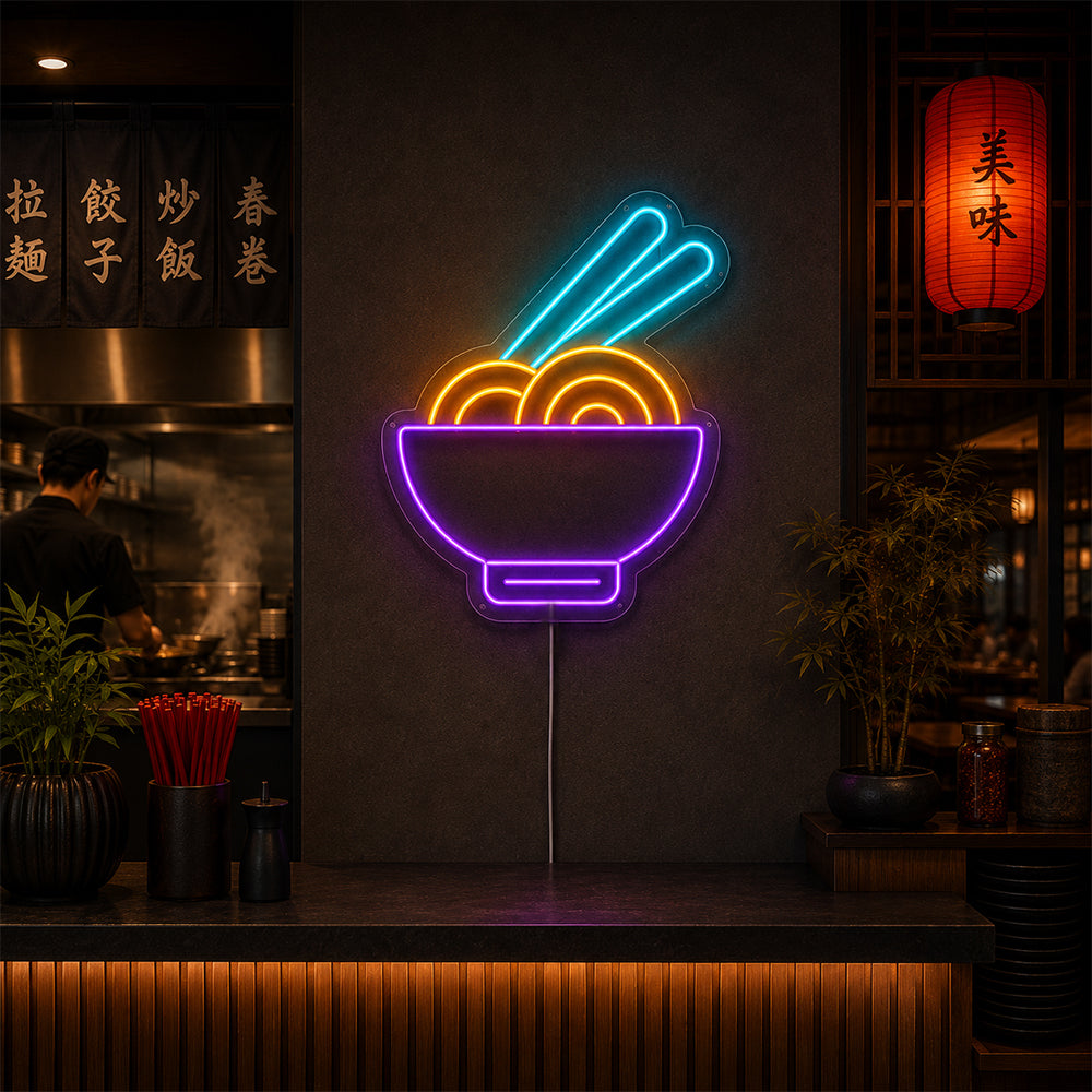 Asiatisk soppa ledde neonskylt - Tillverkad i London matrestauranger neonskyltar