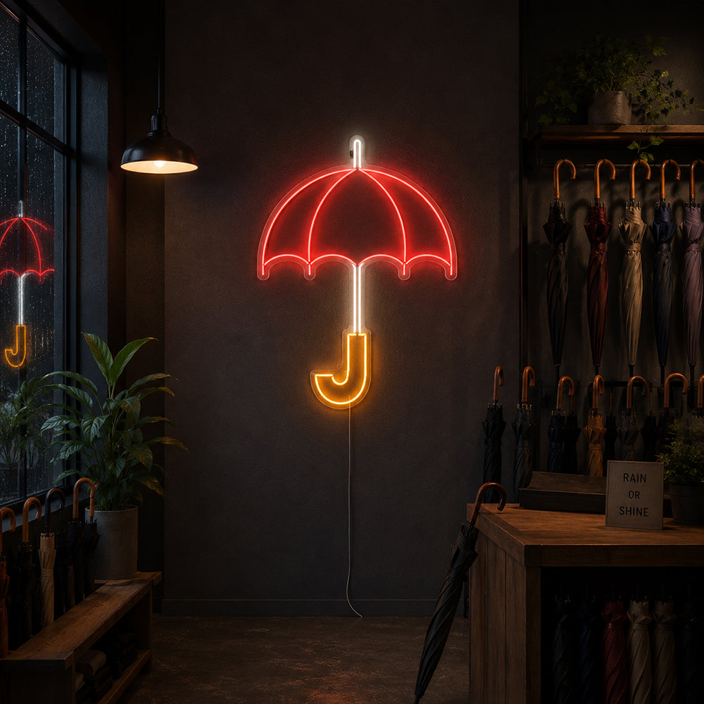 Enseigne Néon LED Parapluie - Fabriquée à Londres