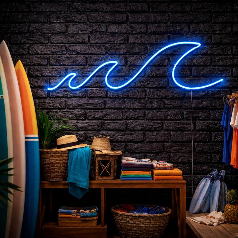Waves Led Neon Sign - Planet Neon Made in London Neon Signs