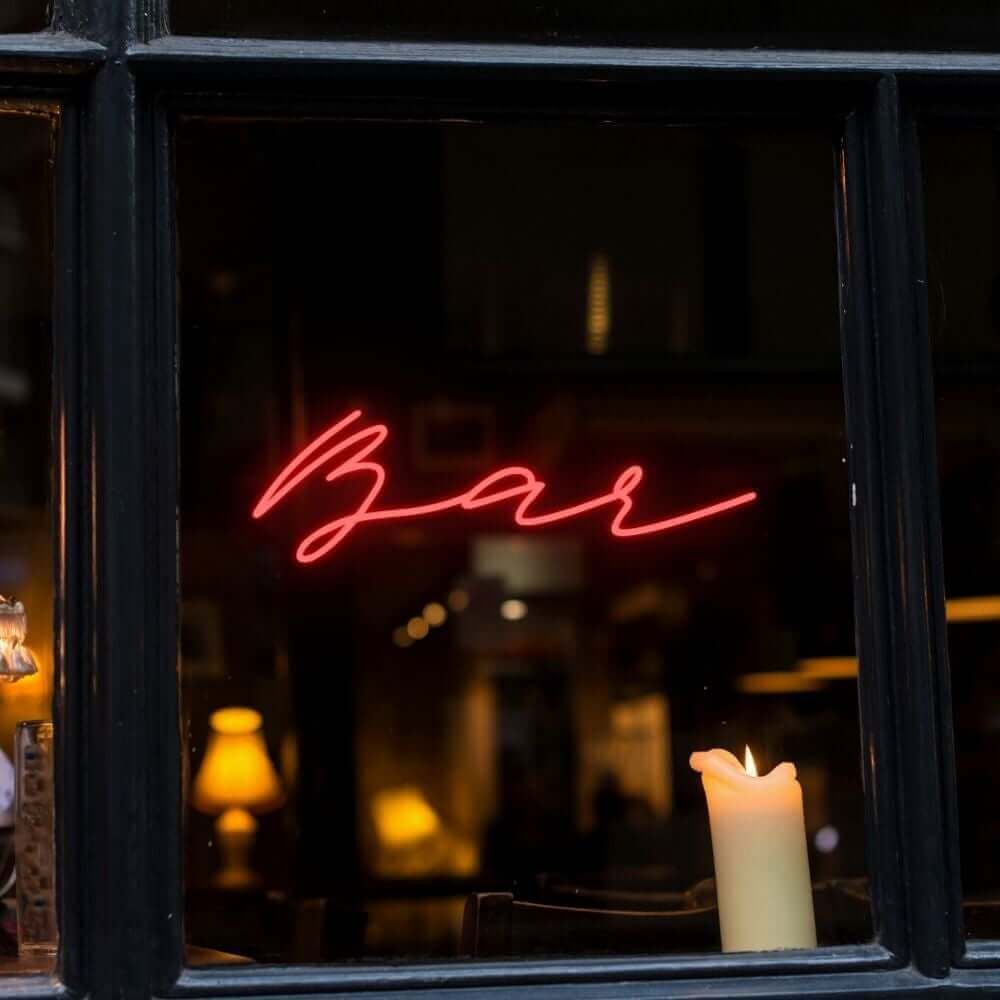 Bar Script LED Neon Sign - Made in London Club Pub Neon Signs - Planet Neon