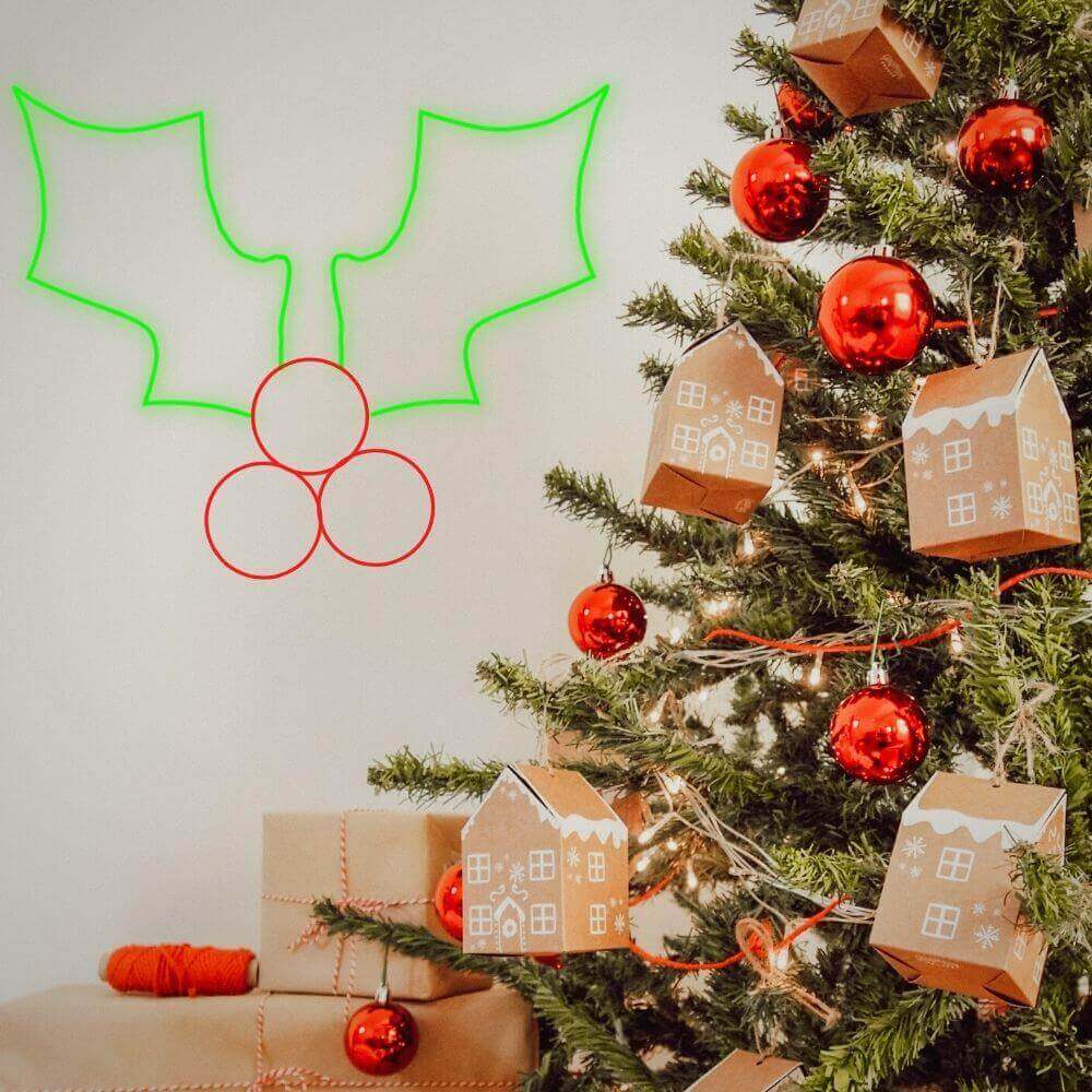Christmas Mistletoe LED Neon Sign - Made in London Decoration Neon Signs - Planet Neon