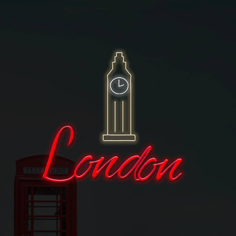 London City Big Ben LED Neon Sign - Made in London Neon Signs - Planet Neon